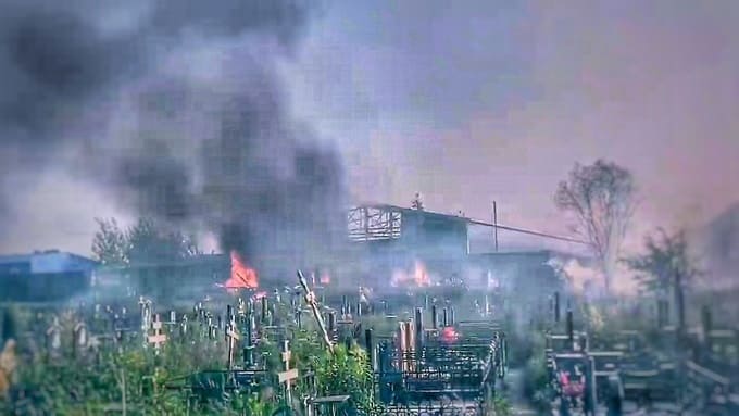 На улице Володарского в Наро-Фоминске сгорела баня